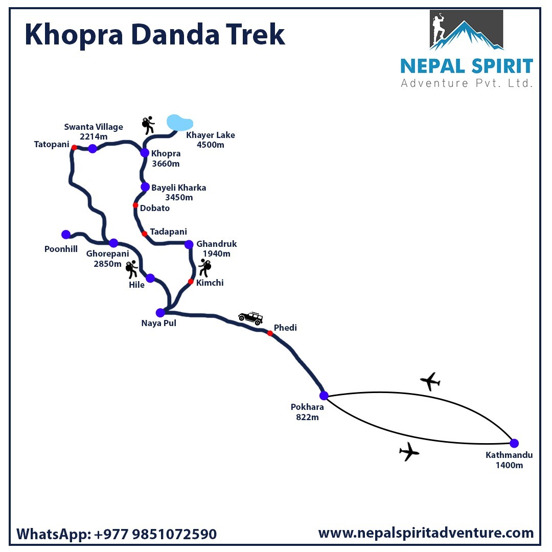 Khopra Danda Trek - 10 Days map